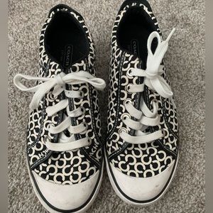 Coach sneakers black and white. Gently used.